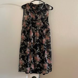 Black pink Floral Sun dress